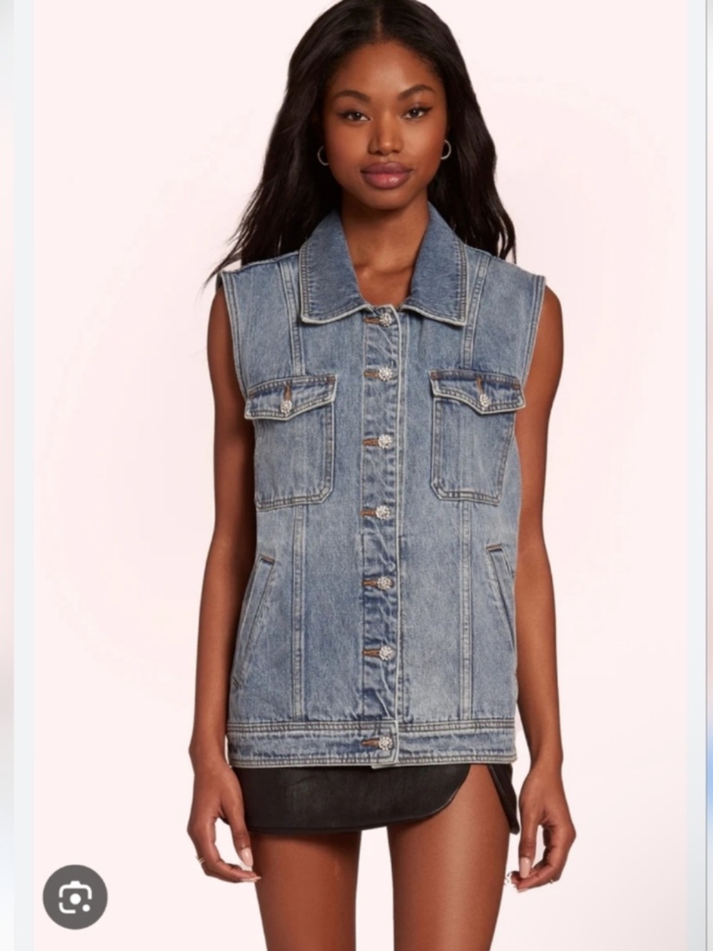 Amanda Uprichard Greyson Blue Denim Sleeveless Vest NWT $195